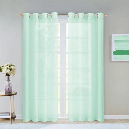 Palacedesigns 84 in. Aqua Solid Modern Window Panels - Set of 2 PA3106472
